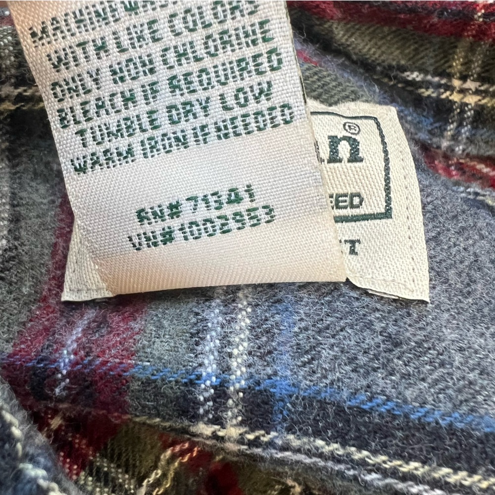 LL Bean Shirt Men’s Scotch Plaid Flannel Size XL Item 228061 100% Cotton‎ Gray - Picture 10 of 10